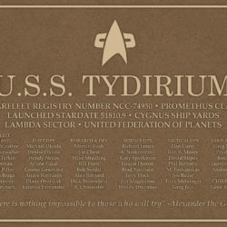 USS Tydirium Dedication Plaque